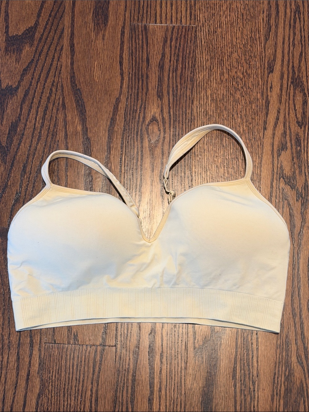 Athleta Cream Wireless V-Notch Bralette